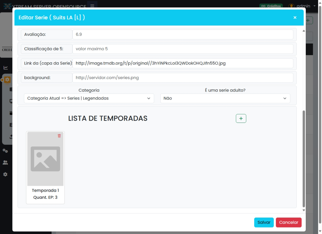 listar temporadas