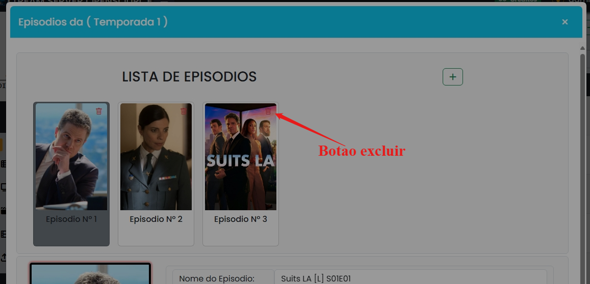 deletar episodio